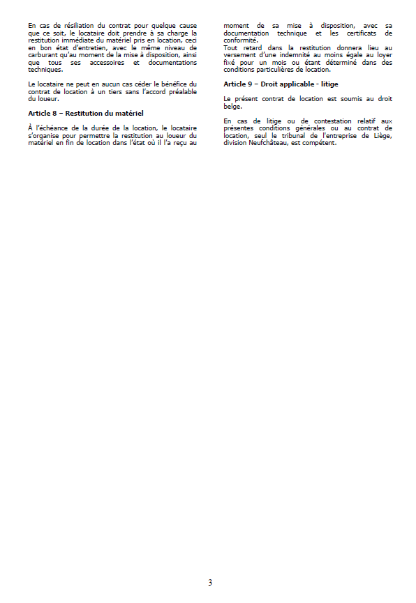 Conditions générales de location avec opérateur — page 3