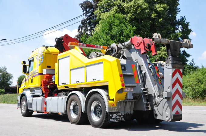Bras de dépannage de la Scania T580, vue arrière